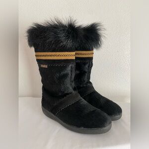 Women’s Tecnica Boots - Black Fur w Black/Tan Suede - IT 37, fits like US 5.5.